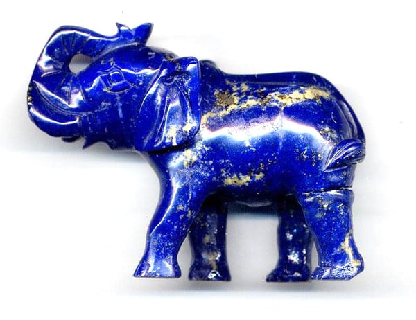 Olifant beeldje gemaakt van het natuursteen Ultramarijn.
